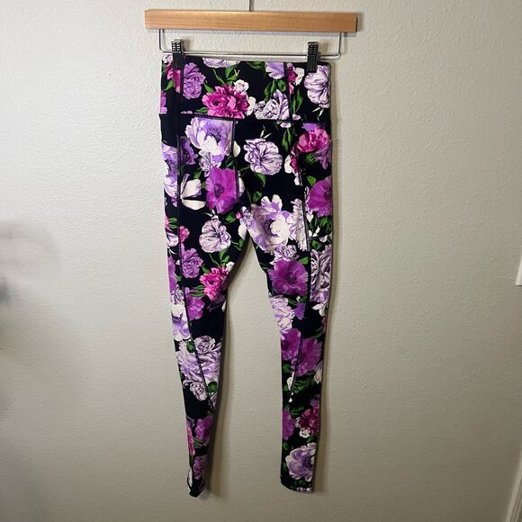 Victoria's Secret Sport Purple Floral Full Length Leggings Size S - Picture 4 of 4